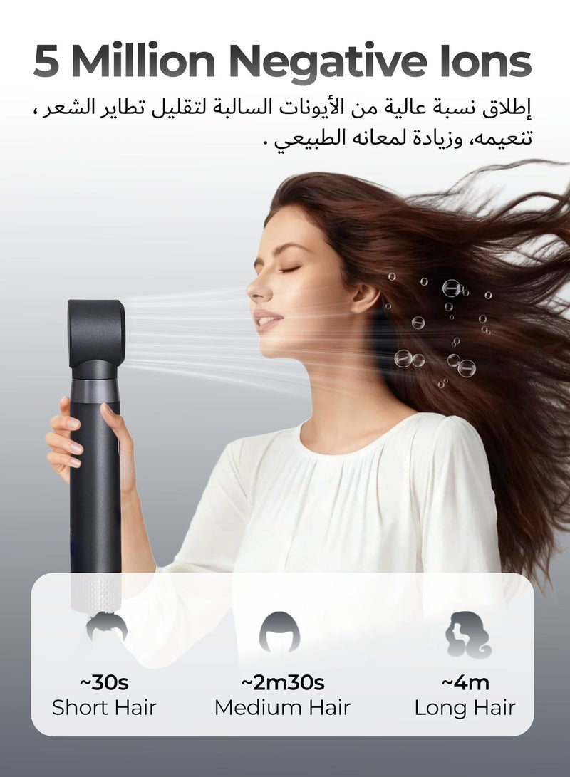 دوشر مجفف شعر ذو فرشاة 5 في 1، 1000 واط أيوني متعدد الوظائف يجمع بين استشوار الشعر والمكواة للتنشيف الخالي من التقصف، التجعيد، إضافة الحجم والتمليس. - Image 3